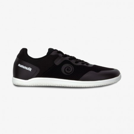 Nummulit Empúries: Minimalist sports shoes. Black color with white outsole. Barefoot performance and style